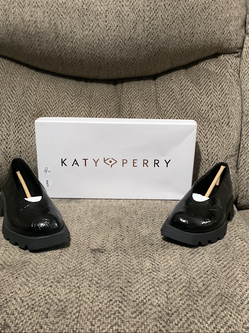 Katy Perry Collections Black Patent Chunky Slip-On Loafers